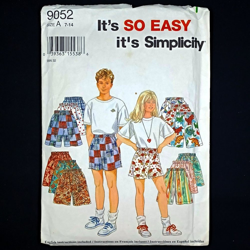 Simplicity 9052 Girls Boys Shorts Sewing Pattern Sizes 7 8 10 12 14 Uncut FF